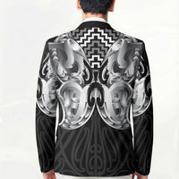 Aotearoa Kowhaiwhai Poutama Black Motif Blazer LT9 - Polynesian Pride