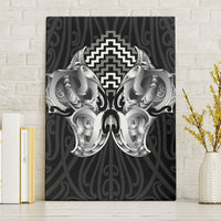 Aotearoa Kowhaiwhai Poutama Black Motif Canvas Wall Art LT9 Without Frame Black - Polynesian Pride