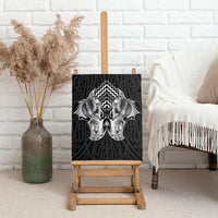 Aotearoa Kowhaiwhai Poutama Black Motif Canvas Wall Art LT9 - Polynesian Pride