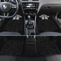 Aotearoa Kowhaiwhai Poutama Black Motif Car Mats LT9 Set 4pcs Black - Polynesian Pride