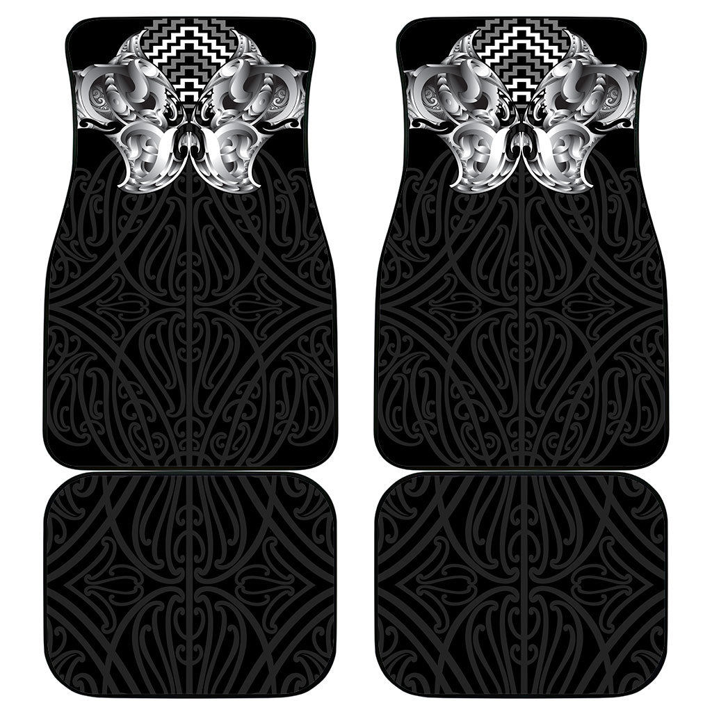 Aotearoa Kowhaiwhai Poutama Black Motif Car Mats LT9 - Polynesian Pride