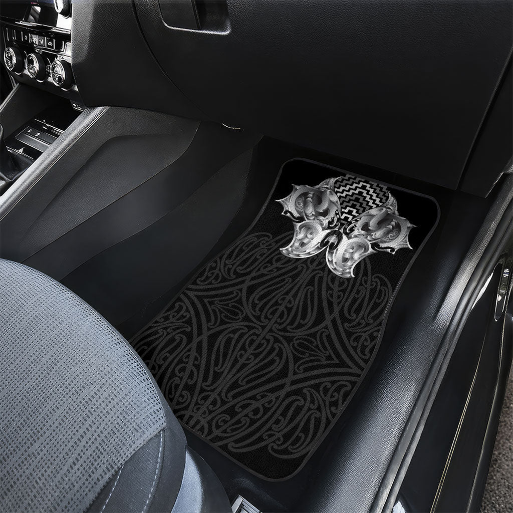 Aotearoa Kowhaiwhai Poutama Black Motif Car Mats LT9 - Polynesian Pride