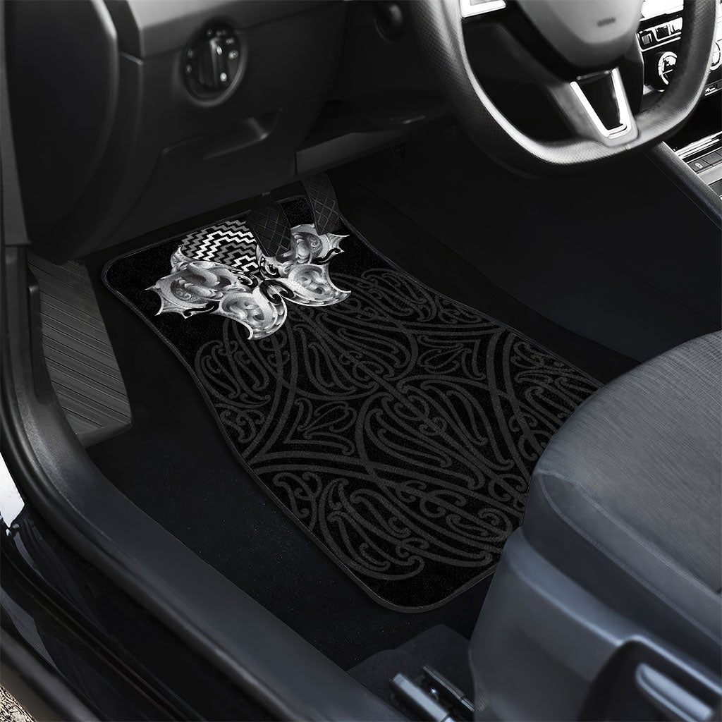 Aotearoa Kowhaiwhai Poutama Black Motif Car Mats LT9 - Polynesian Pride