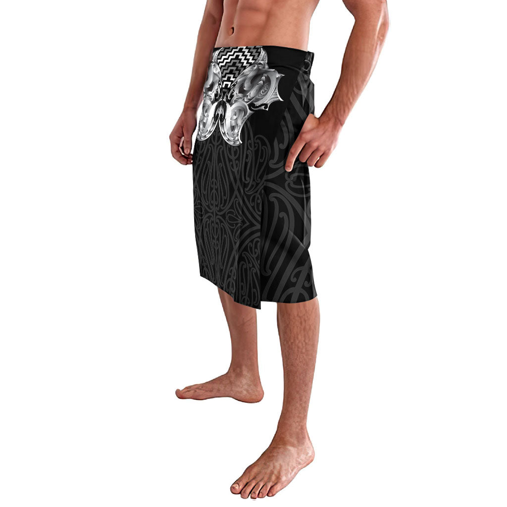 Aotearoa Kowhaiwhai Poutama Black Motif Lavalava LT9 - Polynesian Pride
