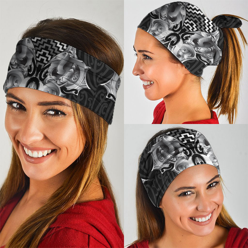 Aotearoa Kowhaiwhai Poutama Black Motif Neck Gaiter LT9 - Polynesian Pride