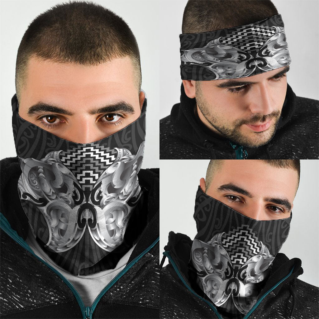 Aotearoa Kowhaiwhai Poutama Black Motif Neck Gaiter LT9 - Polynesian Pride