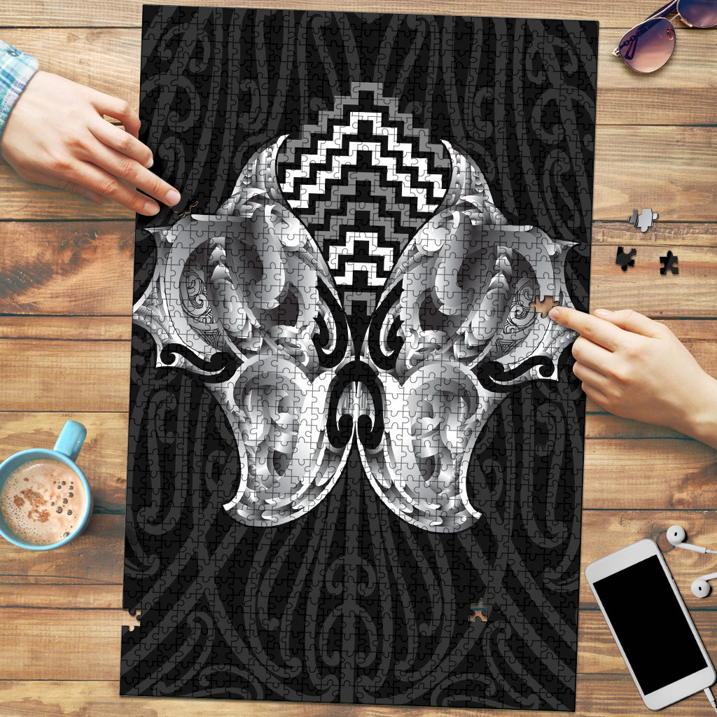 Aotearoa Kowhaiwhai Poutama Black Motif Puzzle LT9 Black - Polynesian Pride