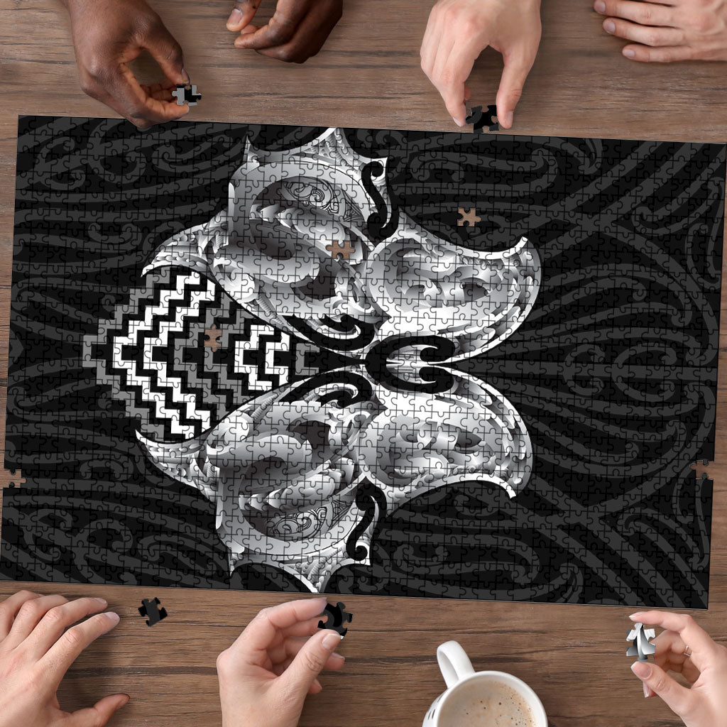 Aotearoa Kowhaiwhai Poutama Black Motif Puzzle LT9 - Polynesian Pride