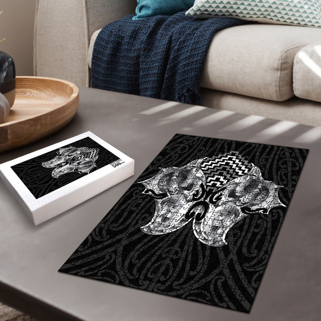 Aotearoa Kowhaiwhai Poutama Black Motif Puzzle LT9 - Polynesian Pride