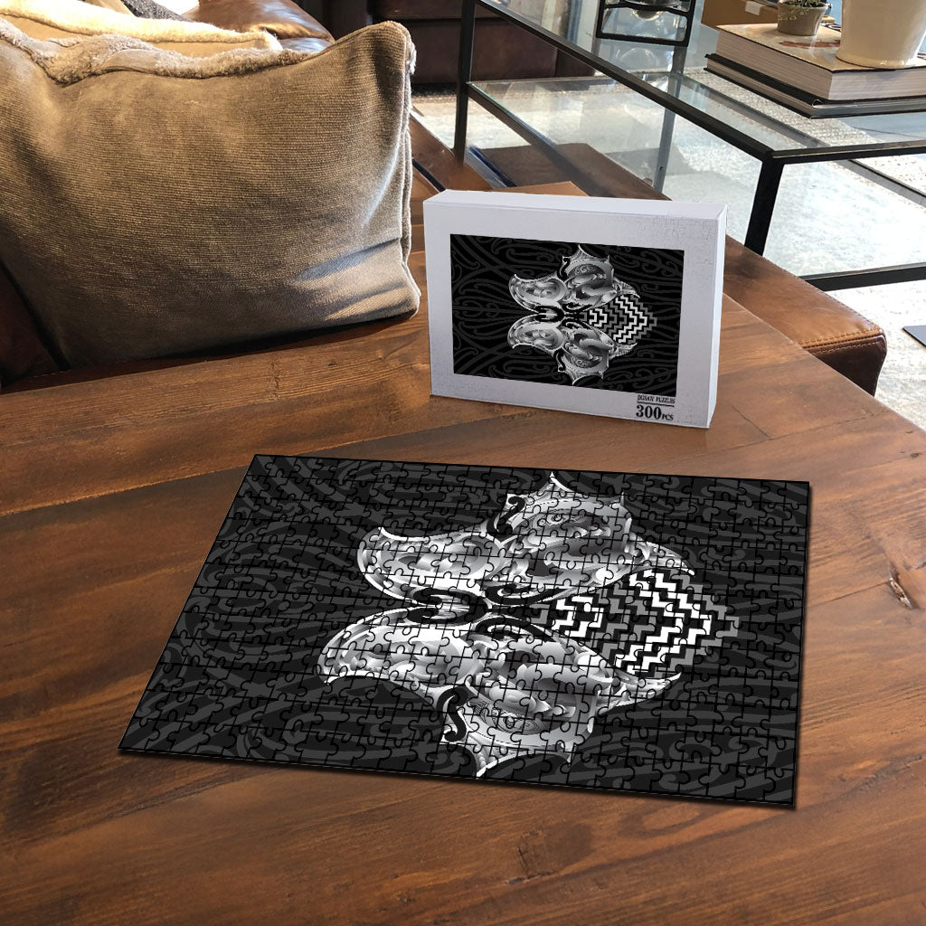 Aotearoa Kowhaiwhai Poutama Black Motif Puzzle LT9 - Polynesian Pride