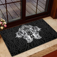Aotearoa Kowhaiwhai Poutama Black Motif Rubber Doormat LT9 - Polynesian Pride