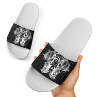Aotearoa Kowhaiwhai Poutama Black Motif Slide Sandals LT9 - Polynesian Pride
