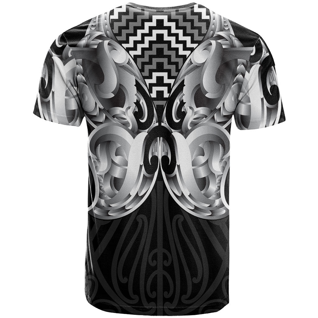 Aotearoa Kowhaiwhai Poutama Black Motif T Shirt LT9 - Polynesian Pride