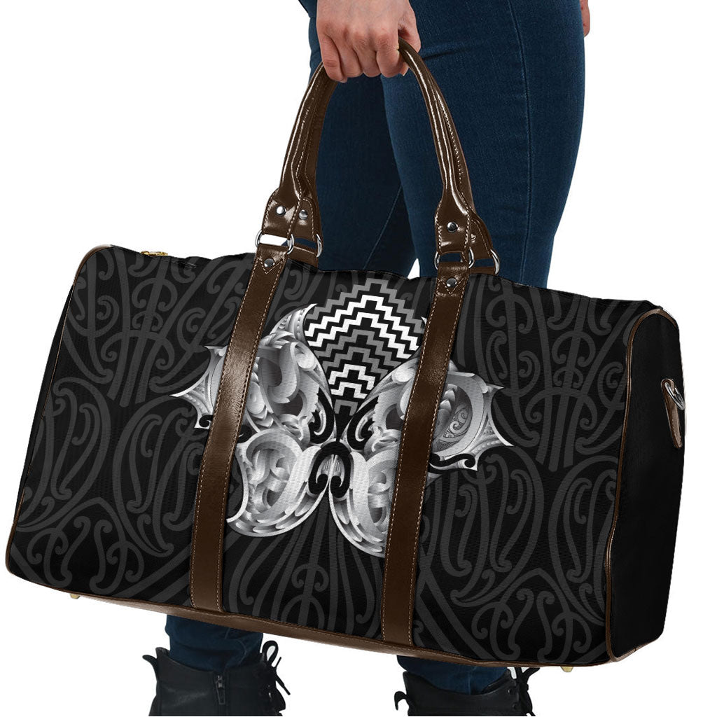 Aotearoa Kowhaiwhai Poutama Black Motif Travel Bag LT9 - Polynesian Pride