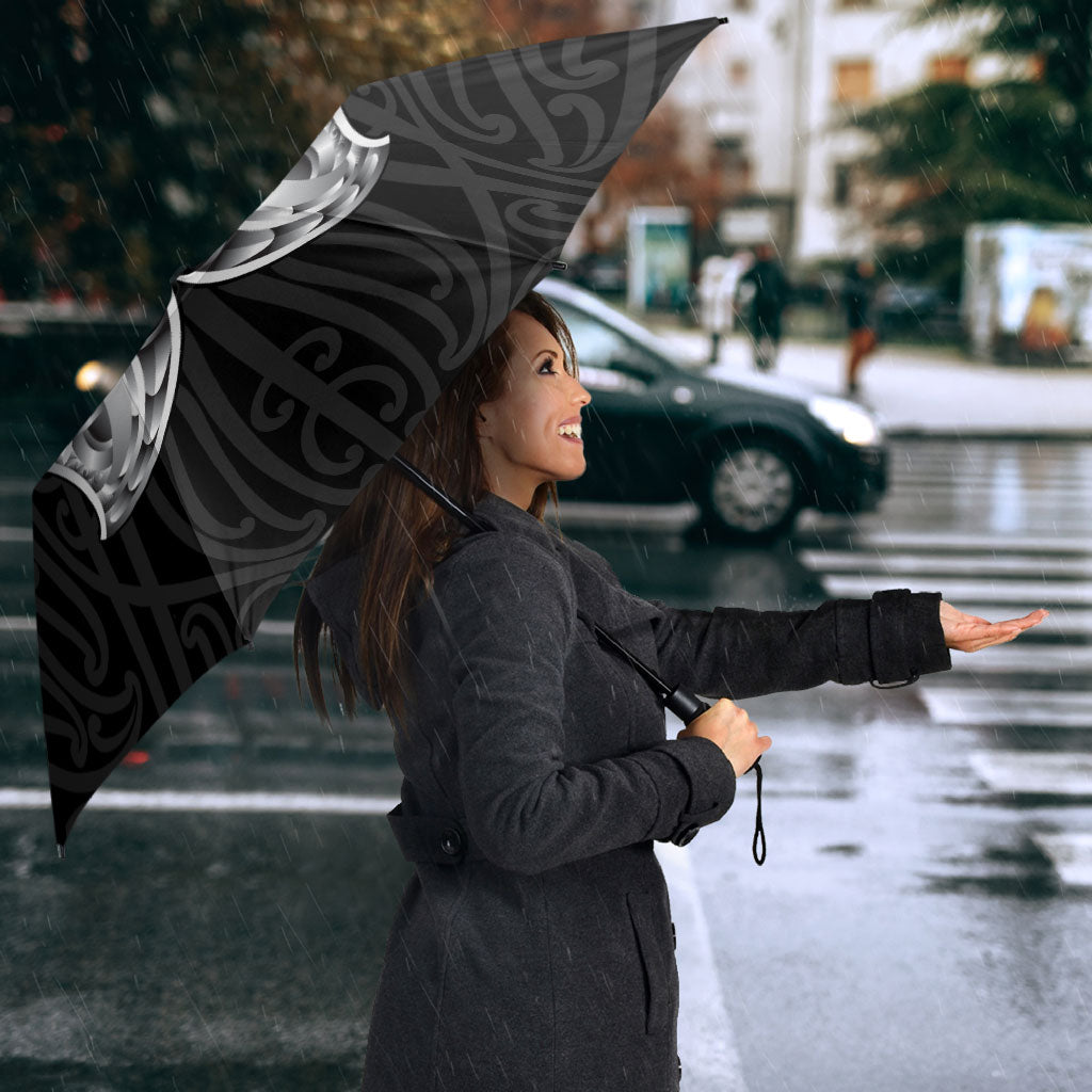 Aotearoa Kowhaiwhai Poutama Black Motif Umbrella LT9 - Polynesian Pride