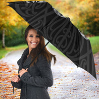 Aotearoa Kowhaiwhai Poutama Black Motif Umbrella LT9 - Polynesian Pride