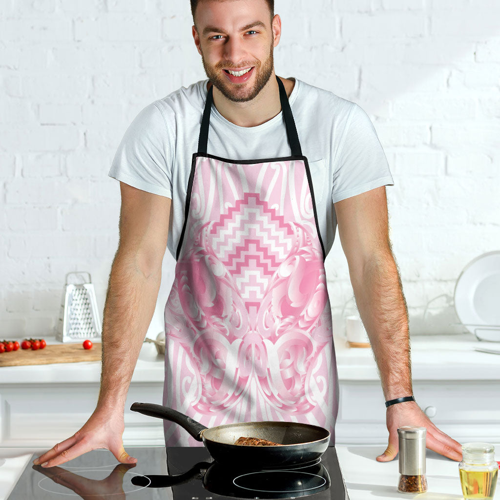 Aotearoa Kowhaiwhai Poutama Pink Motif Apron LT9 - Polynesian Pride