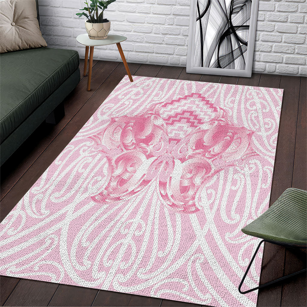 Aotearoa Kowhaiwhai Poutama Pink Motif Area Rug LT9 Pink - Polynesian Pride