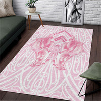 Aotearoa Kowhaiwhai Poutama Pink Motif Area Rug LT9 Pink - Polynesian Pride