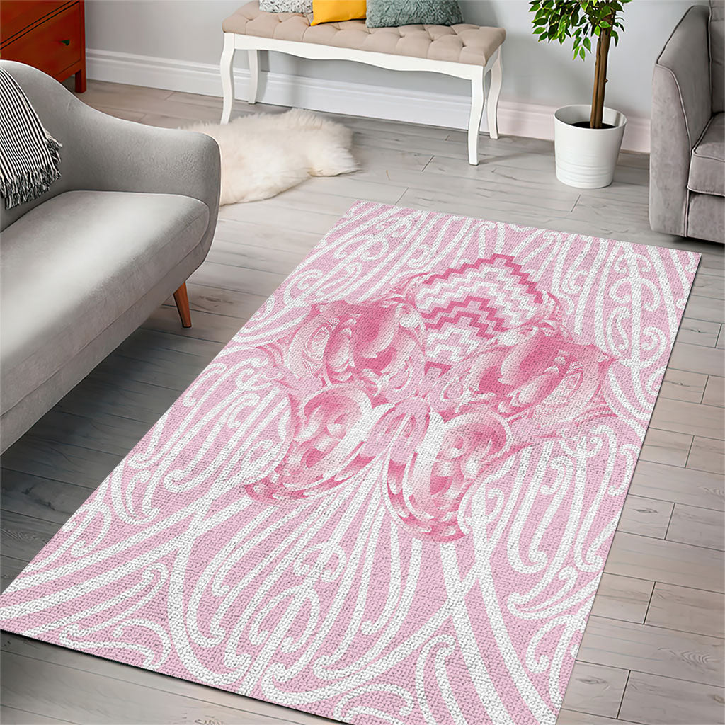 Aotearoa Kowhaiwhai Poutama Pink Motif Area Rug LT9 - Polynesian Pride