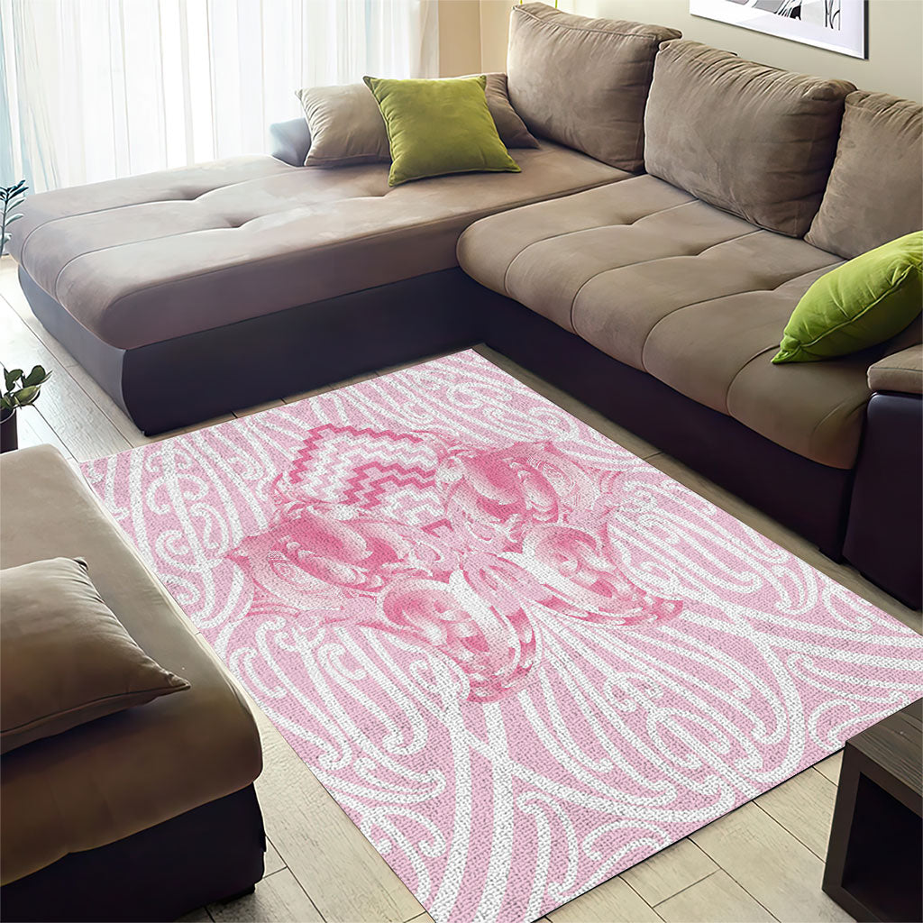 Aotearoa Kowhaiwhai Poutama Pink Motif Area Rug LT9 - Polynesian Pride