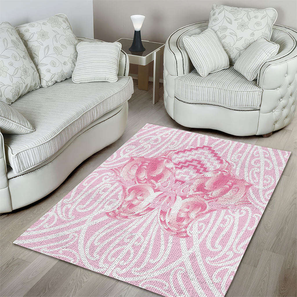 Aotearoa Kowhaiwhai Poutama Pink Motif Area Rug LT9 - Polynesian Pride