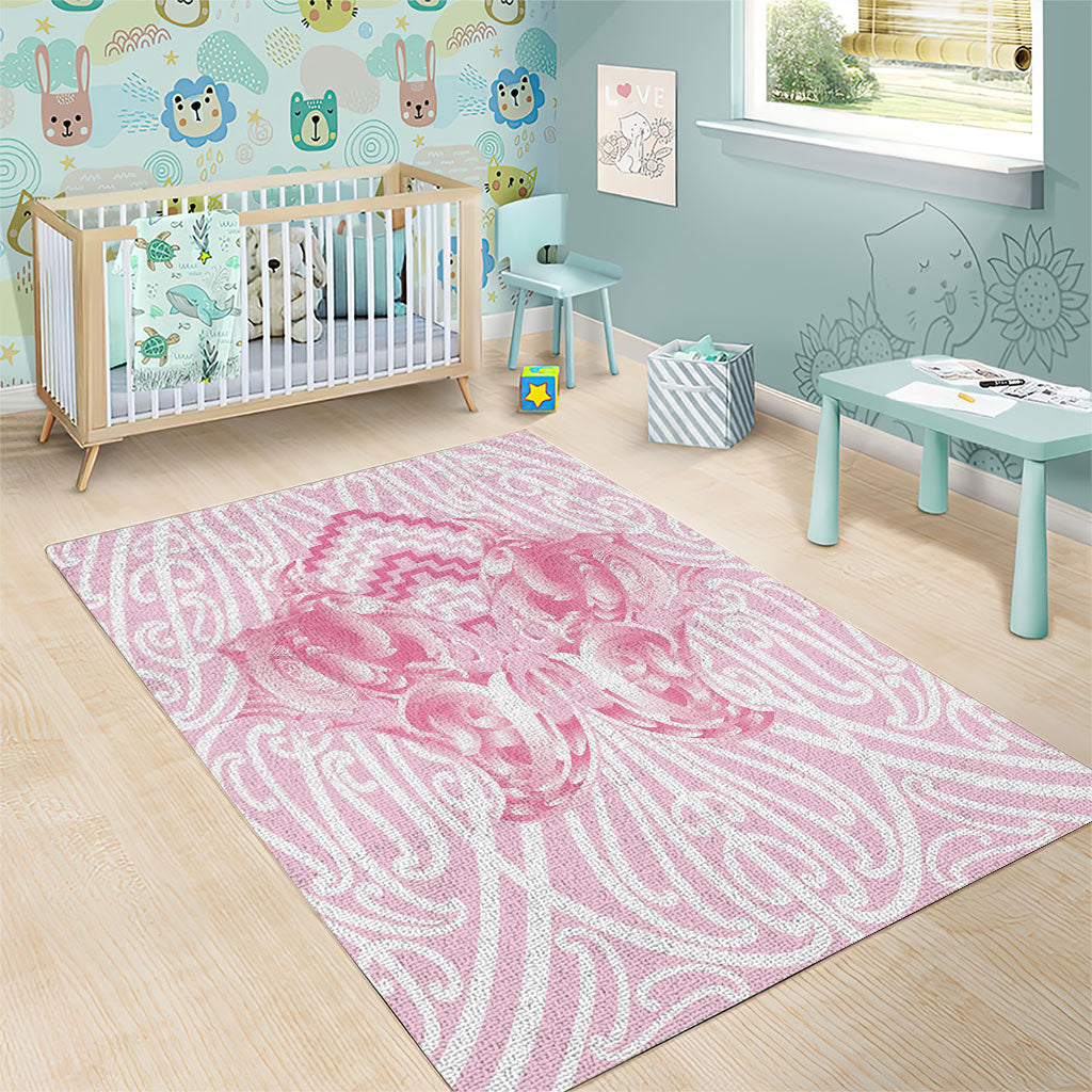 Aotearoa Kowhaiwhai Poutama Pink Motif Area Rug LT9 - Polynesian Pride