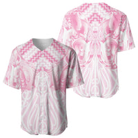 Aotearoa Kowhaiwhai Poutama Pink Motif Baseball Jersey LT9 - Polynesian Pride