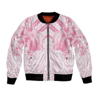 Aotearoa Kowhaiwhai Poutama Pink Motif Bomber Jacket