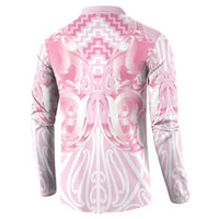 Aotearoa Kowhaiwhai Poutama Pink Motif Button Sweatshirt