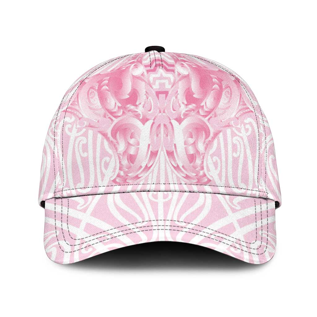 Aotearoa Kowhaiwhai Poutama Pink Motif Classic Cap LT9 Universal Fit Pink - Polynesian Pride