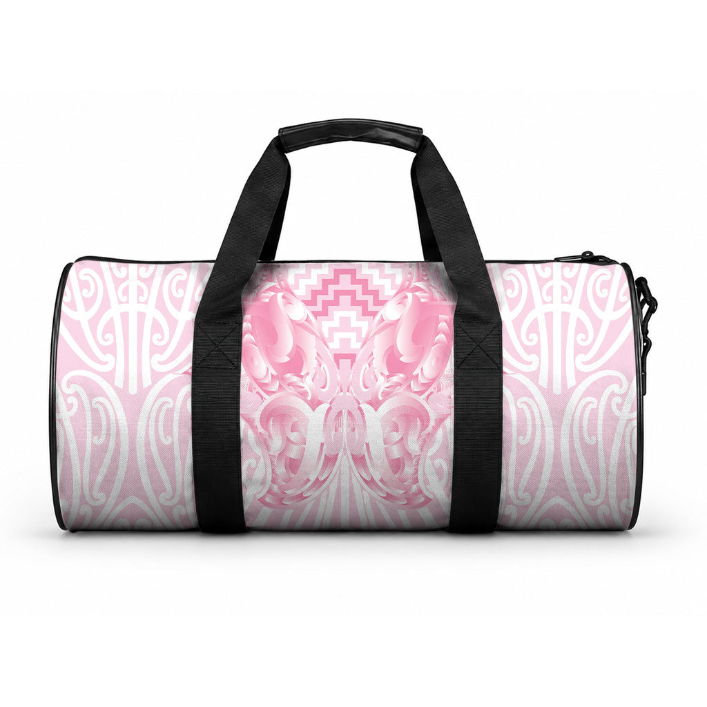 Aotearoa Kowhaiwhai Poutama Pink Motif Duffle Bag LT9 One size Pink - Polynesian Pride