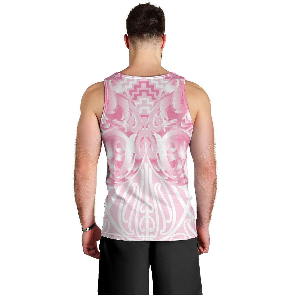 Aotearoa Kowhaiwhai Poutama Pink Motif Men Tank Top LT9 - Polynesian Pride