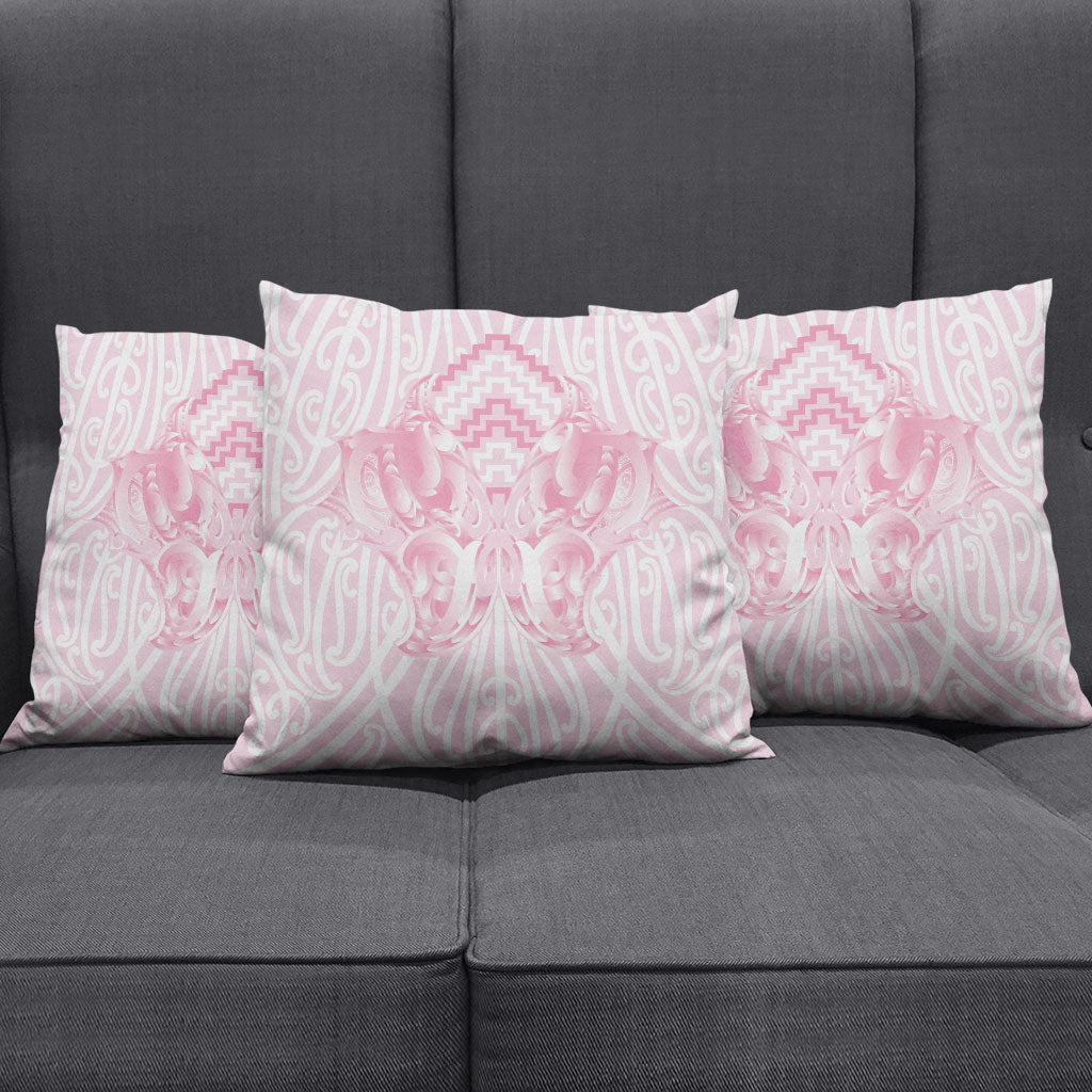 Aotearoa Kowhaiwhai Poutama Pink Motif Pillow Cover LT9 - Polynesian Pride