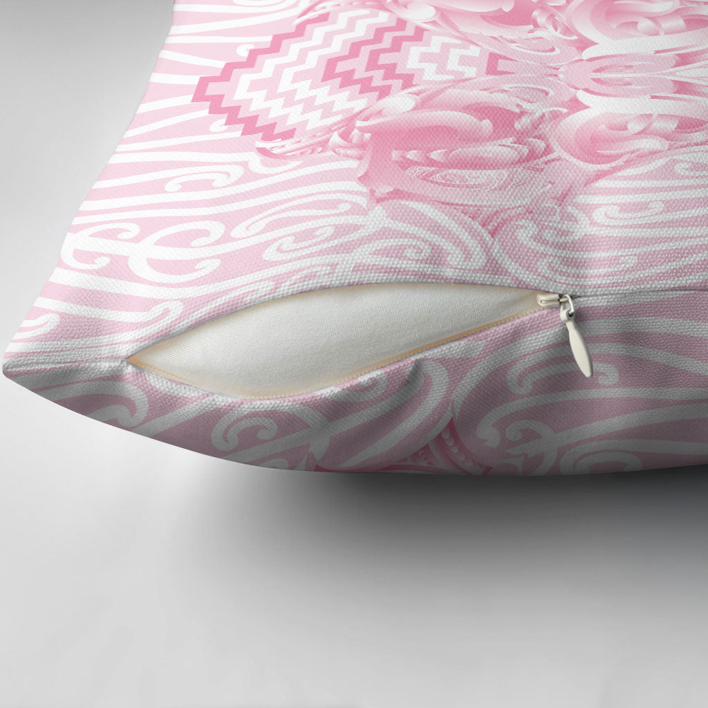 Aotearoa Kowhaiwhai Poutama Pink Motif Pillow Cover LT9 - Polynesian Pride