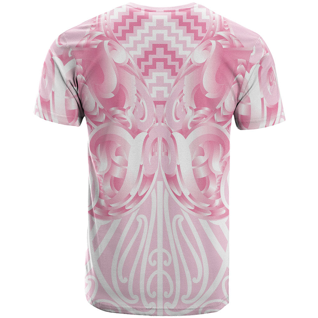 Aotearoa Kowhaiwhai Poutama Pink Motif T Shirt LT9 - Polynesian Pride