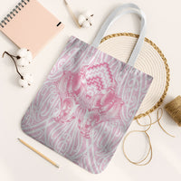 Aotearoa Kowhaiwhai Poutama Pink Motif Tote Bag LT9 White Strap One Size Pink - Polynesian Pride