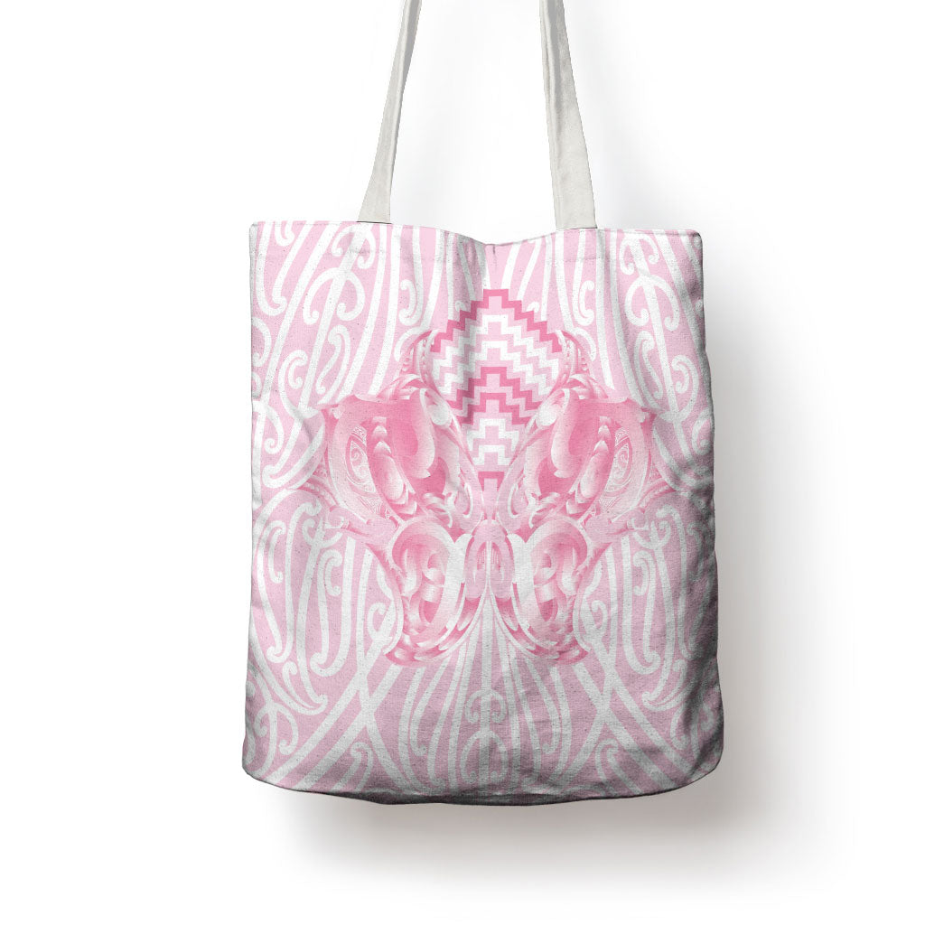 Aotearoa Kowhaiwhai Poutama Pink Motif Tote Bag LT9 - Polynesian Pride