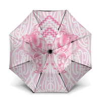 Aotearoa Kowhaiwhai Poutama Pink Motif Umbrella LT9 One Size Folded 11.42 inch Opened Diameter 37.4 inch Pink - Polynesian Pride