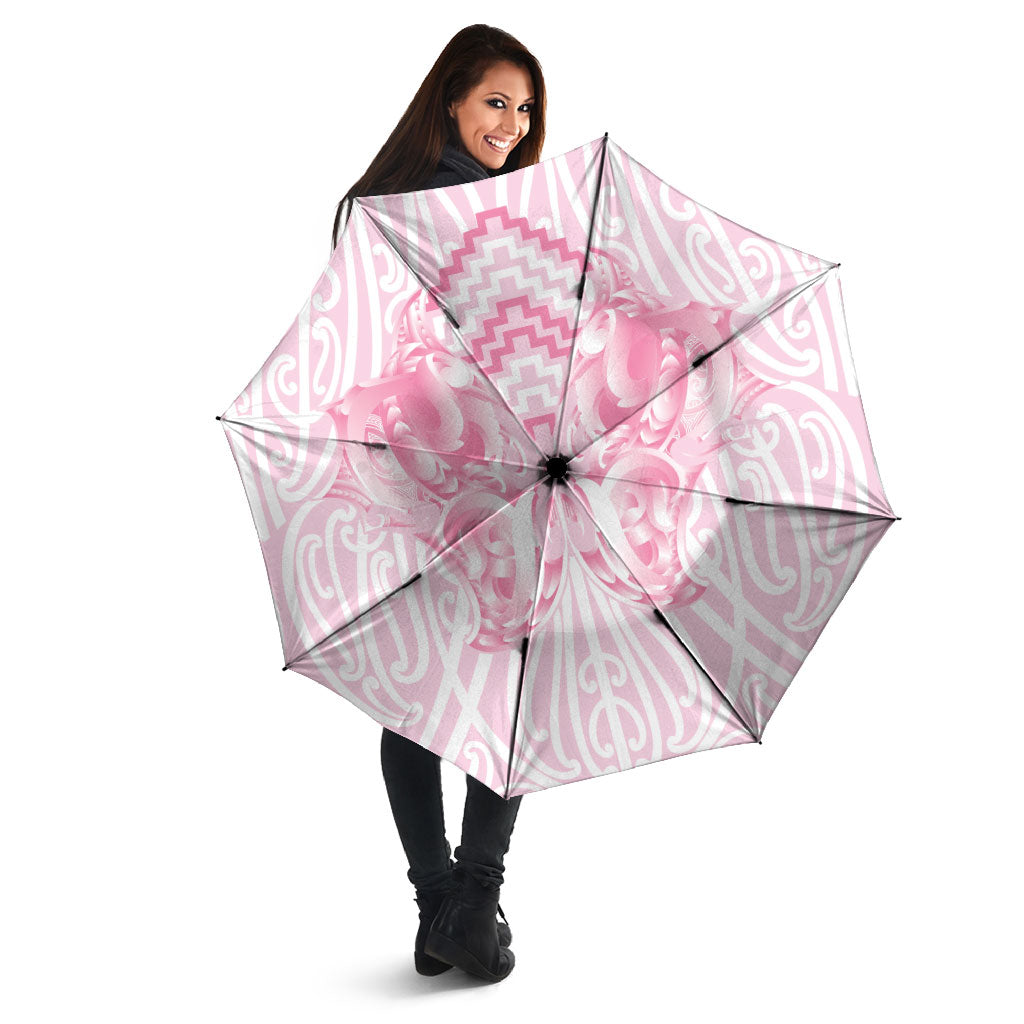 Aotearoa Kowhaiwhai Poutama Pink Motif Umbrella LT9 - Polynesian Pride