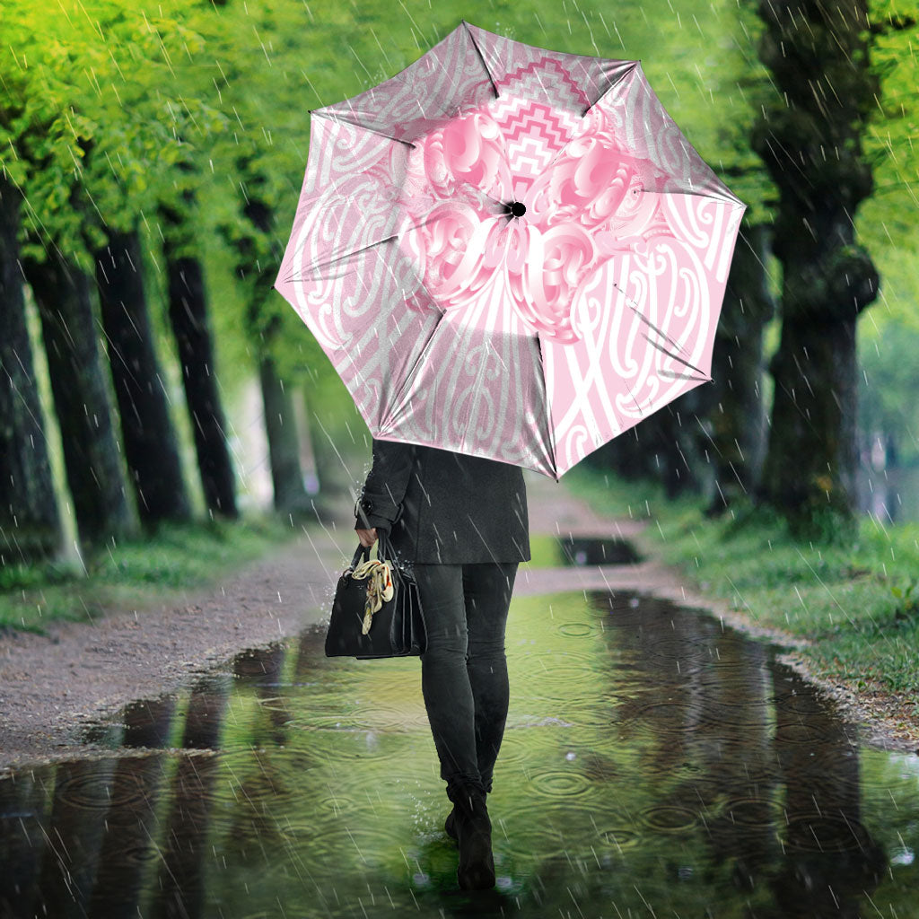 Aotearoa Kowhaiwhai Poutama Pink Motif Umbrella LT9 - Polynesian Pride