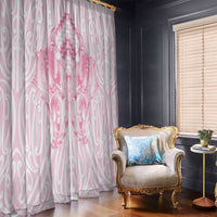 Aotearoa Kowhaiwhai Poutama Pink Motif Window Curtain LT9 - Polynesian Pride