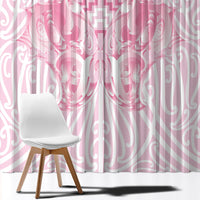 Aotearoa Kowhaiwhai Poutama Pink Motif Window Curtain LT9 - Polynesian Pride