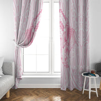 Aotearoa Kowhaiwhai Poutama Pink Motif Window Curtain LT9 - Polynesian Pride