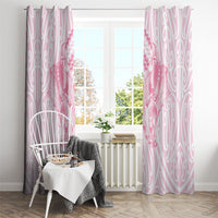 Aotearoa Kowhaiwhai Poutama Pink Motif Window Curtain LT9 - Polynesian Pride