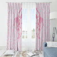 Aotearoa Kowhaiwhai Poutama Pink Motif Window Curtain LT9 - Polynesian Pride