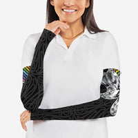 Aotearoa Kowhaiwhai Poutama Rainbow Motif Arm Sleeves LT9 - Polynesian Pride