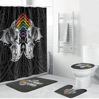 Aotearoa Kowhaiwhai Poutama Rainbow Motif Bathroom Set LT9 Bathroom Set (4 pcs) Rainbow - Polynesian Pride