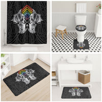 Aotearoa Kowhaiwhai Poutama Rainbow Motif Bathroom Set LT9 - Polynesian Pride