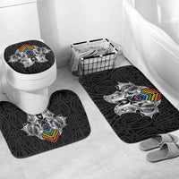 Aotearoa Kowhaiwhai Poutama Rainbow Motif Bathroom Set LT9 Mat Set Only (3 pcs) One Size Rainbow - Polynesian Pride